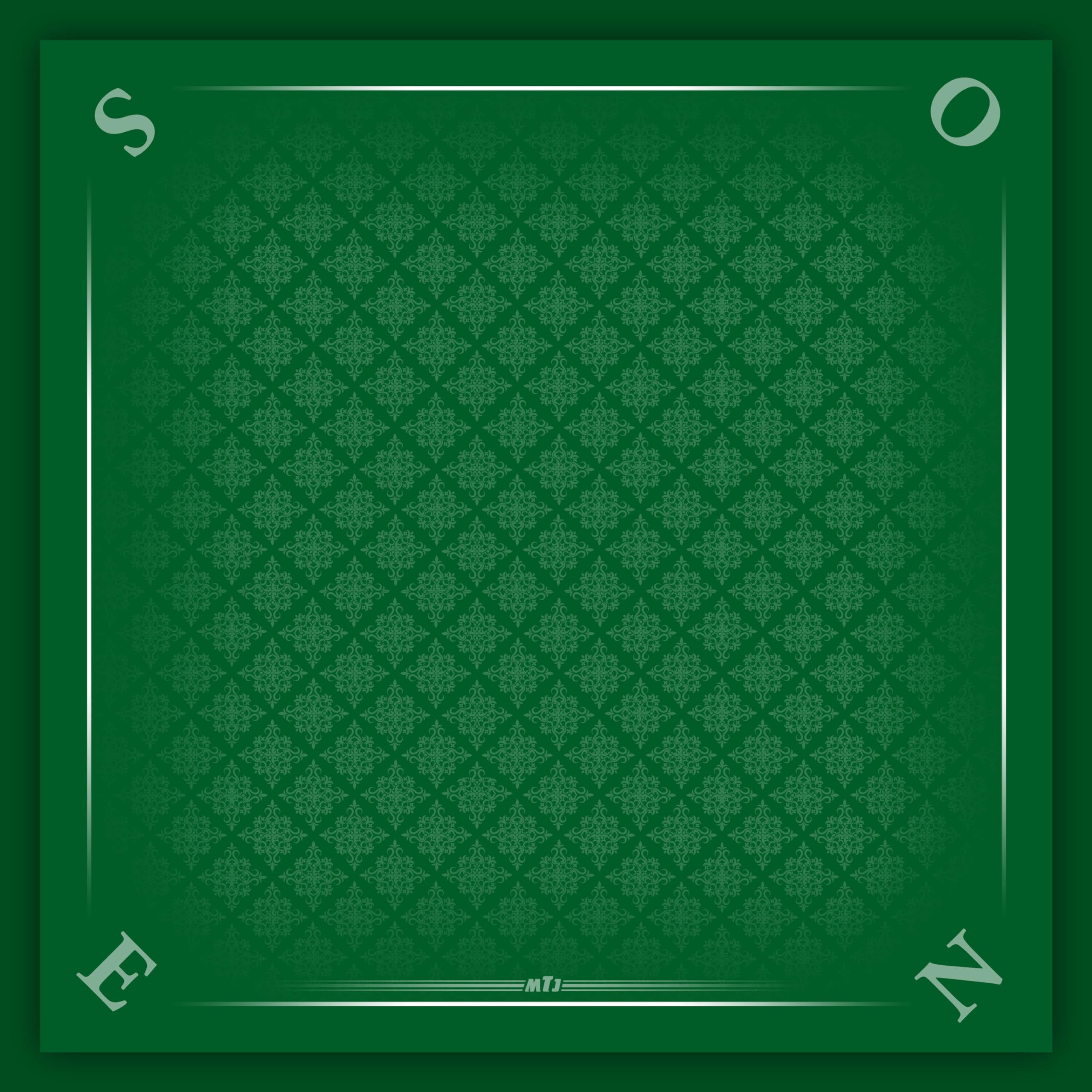 MTJ® - Tapis Tarot Prestige tramé - 60x60cm - Matière Jersey Néoprène - Fabrication Française (Vert)