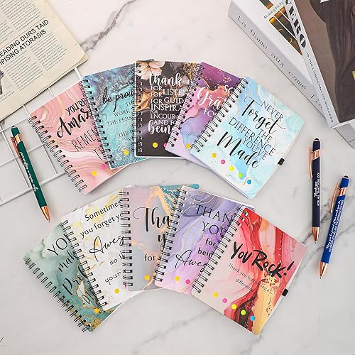 Miniatura 4 de Zhanmai Juego de 20 cuadernos inspiradores en espiral con bolígrafo motivacional, regalo de agradecimiento, pantalla táctil para compañeros de