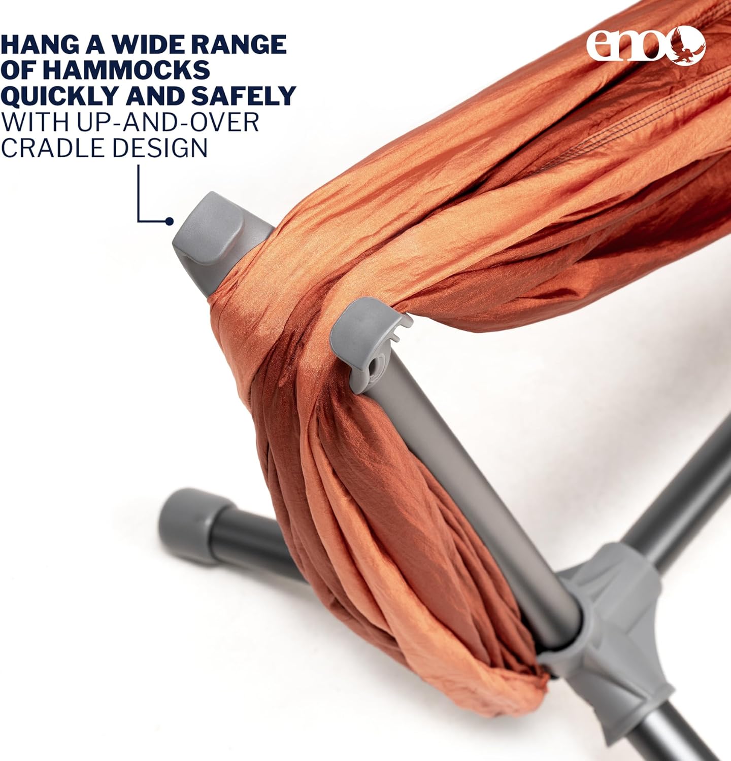 Close-up of the cradle design on the ENO Parklite Hammock Chair Stand