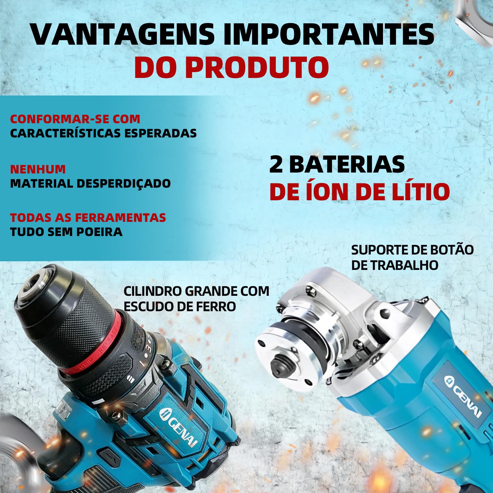 Brushless Parafusadeira Furadeira e Parafusadeira Chave de Impacto