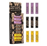 Vista 9 de Portland Bee Balm Bálsamo labial a base de cera de abeja natural hecho a mano, sin perfume, surtido de cítricos yuzu y lavanda, 3
