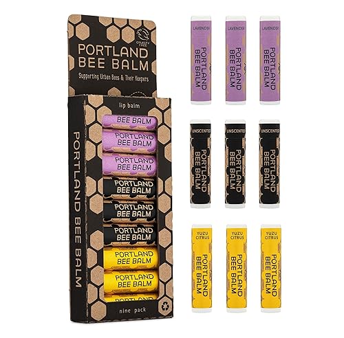 Miniatura 9 de Portland Bee Balm Bálsamo labial a base de cera de abeja natural hecho a mano, sin perfume, surtido de cítricos yuzu y lavanda, 3