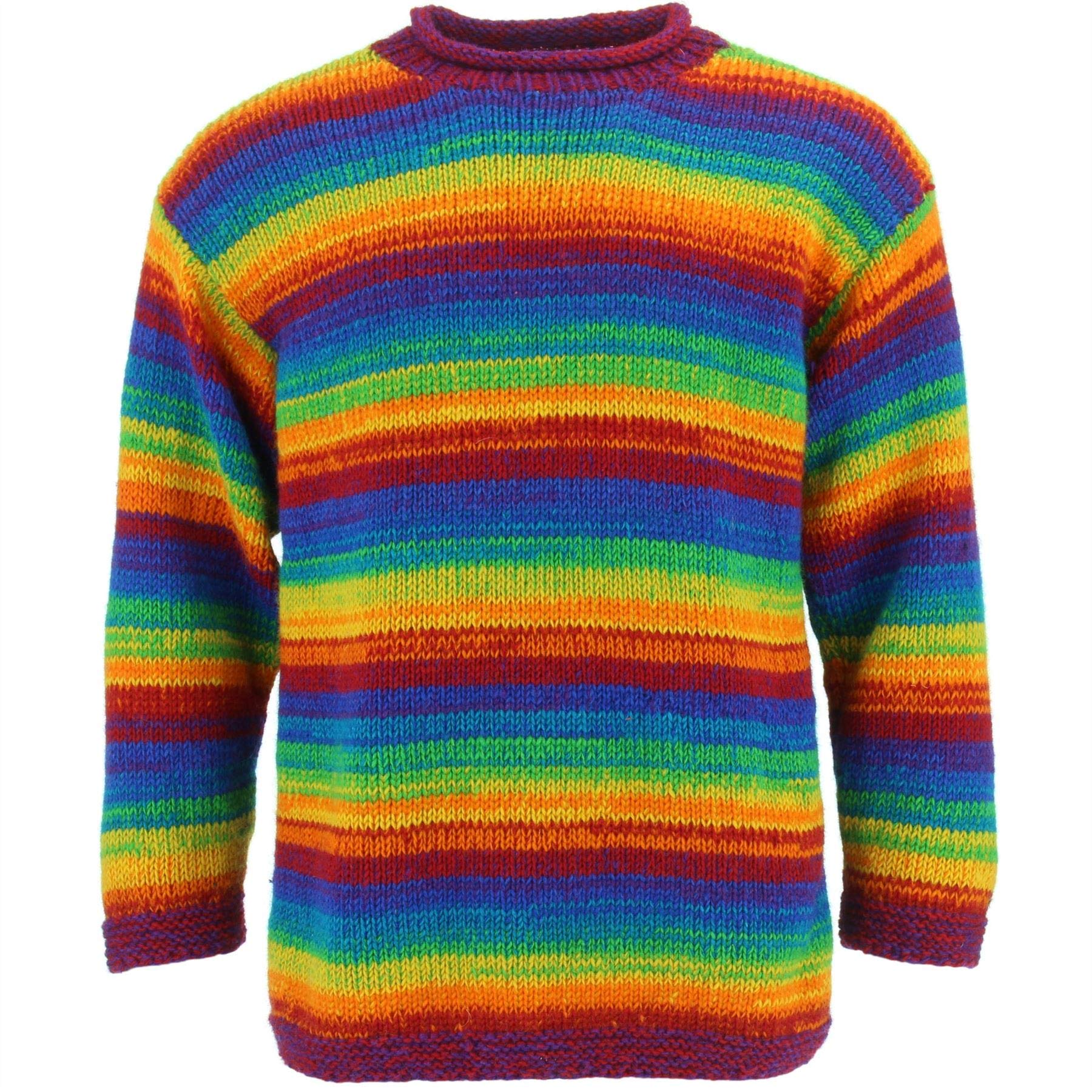 LOUDelephant Chunky Wool Knit Jumper - Shredded Rainbow (Small)