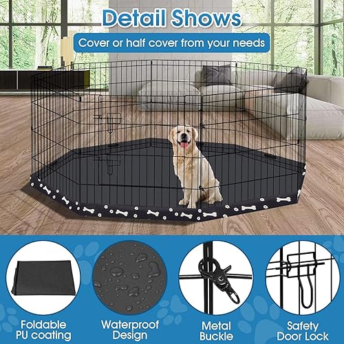 Miniatura 4 de Corral para Perros, Corralito para Mascotas, Cerca para Perros Interior Plegable de Alambre Metálico, Patio de Ejercicio para Cachorros, Recinto