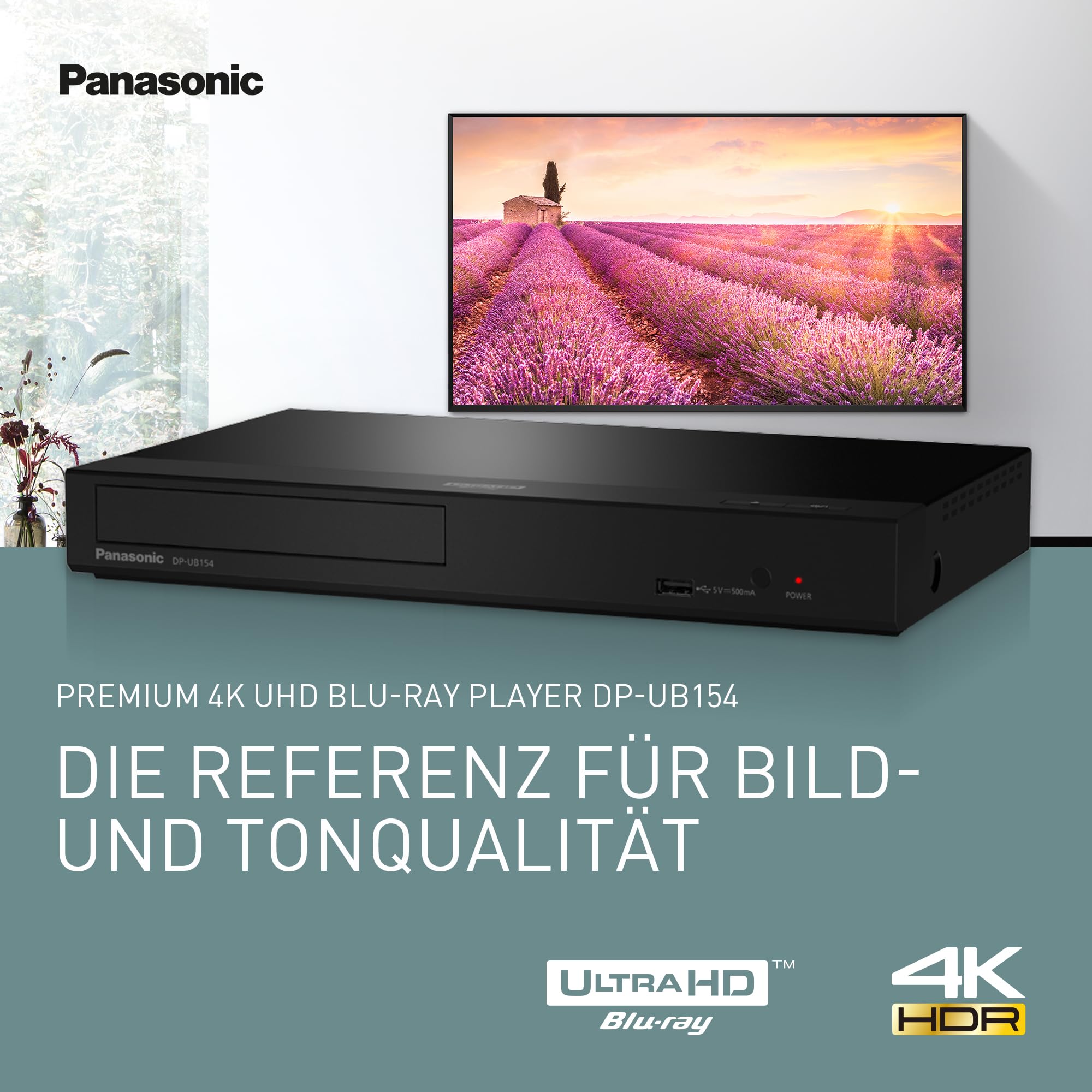 Panasonic DP-UB154EG-K Ultra HD Blu-ray Player in schwarz (HDR10+, 4K Blu-ray Disc, 4K VoD, Dolby Atmos, HDMI, USB)