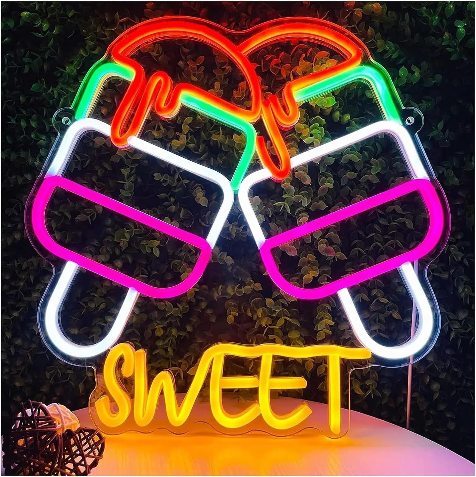 Luci al neon personalizzate, gelato, festa, casa, negozio