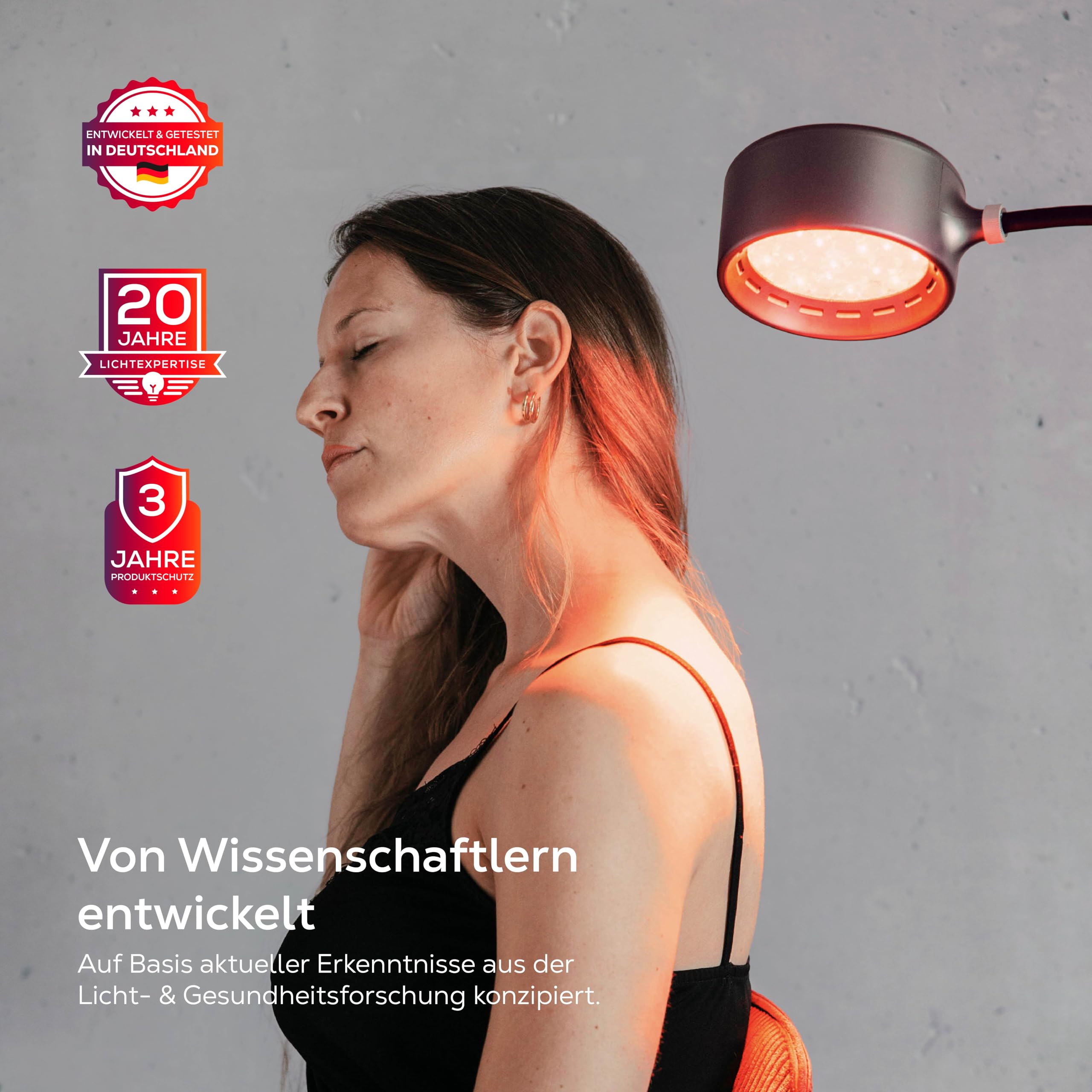 Gen30 LED Rotlichtlampe 6 Wellenlängen 630-850 nm Rot- & Nahinfrarotlicht Vision-Modus 670 nm höhenverstellbar Pulsmodus Schwarz