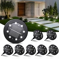 NIBSHOOM 8 Pezzi Luci Solari da Giardino, IP68 Impermeabili Faretti Solari a Led da Esterno