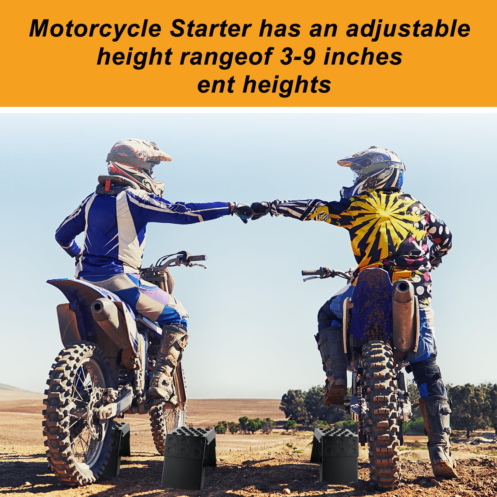 'DaisyInner 2 Pcs Moto Starting Block Aid Adjustable 3-9'' Starting Blocks Motorsport Foot Stool Dirt Bike Accessories for E Bikes Youth Moto Crossers Touring Motorcycles'