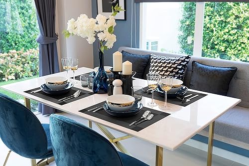 Miniatura 9 de More Décor - Manteles individuales para mesa de comedor lavables resistentes al calor de vinilo de PVC para comedor y cocina antideslizantes juego