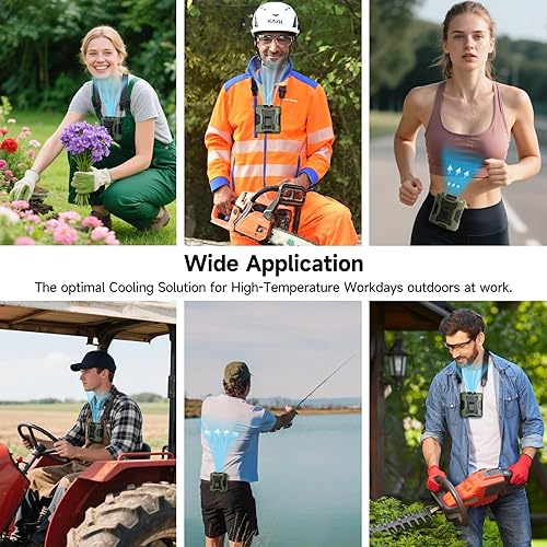 Miniatura 8 de Ventilador de cintura portátil, ventilador de cinturón portátil con 100 velocidades, 13500 RPM, banco de energía recargable por USB, ventiladores