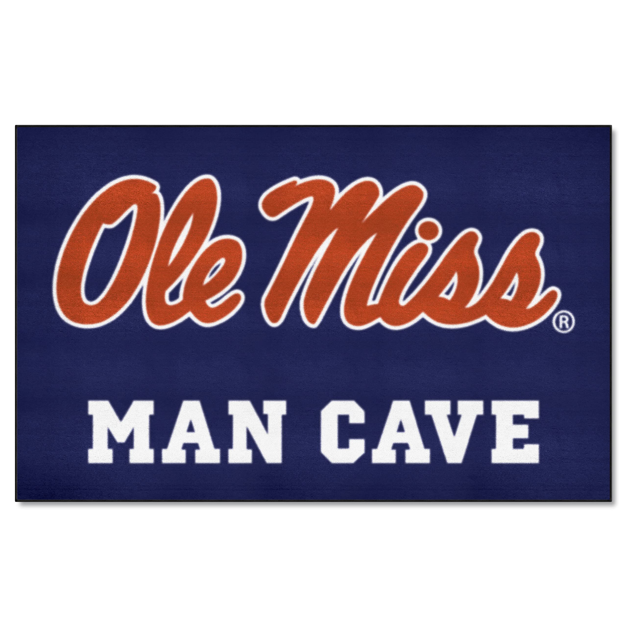 FANMATS14675 Ole Miss Rebels Man Cave UltiMat Rug - 5ft. x 8ft. | Sports Fan Area Rug, Home Decor Rug and Tailgating Mat - Navy