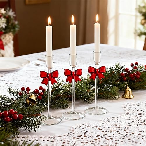 Miniatura 4 de Juego de 2 portavelas de vidrio cónico, transparente pequeño, juego de velas de vidrio más grueso para bodas, fiestas de Navidad, comedor, mesa,