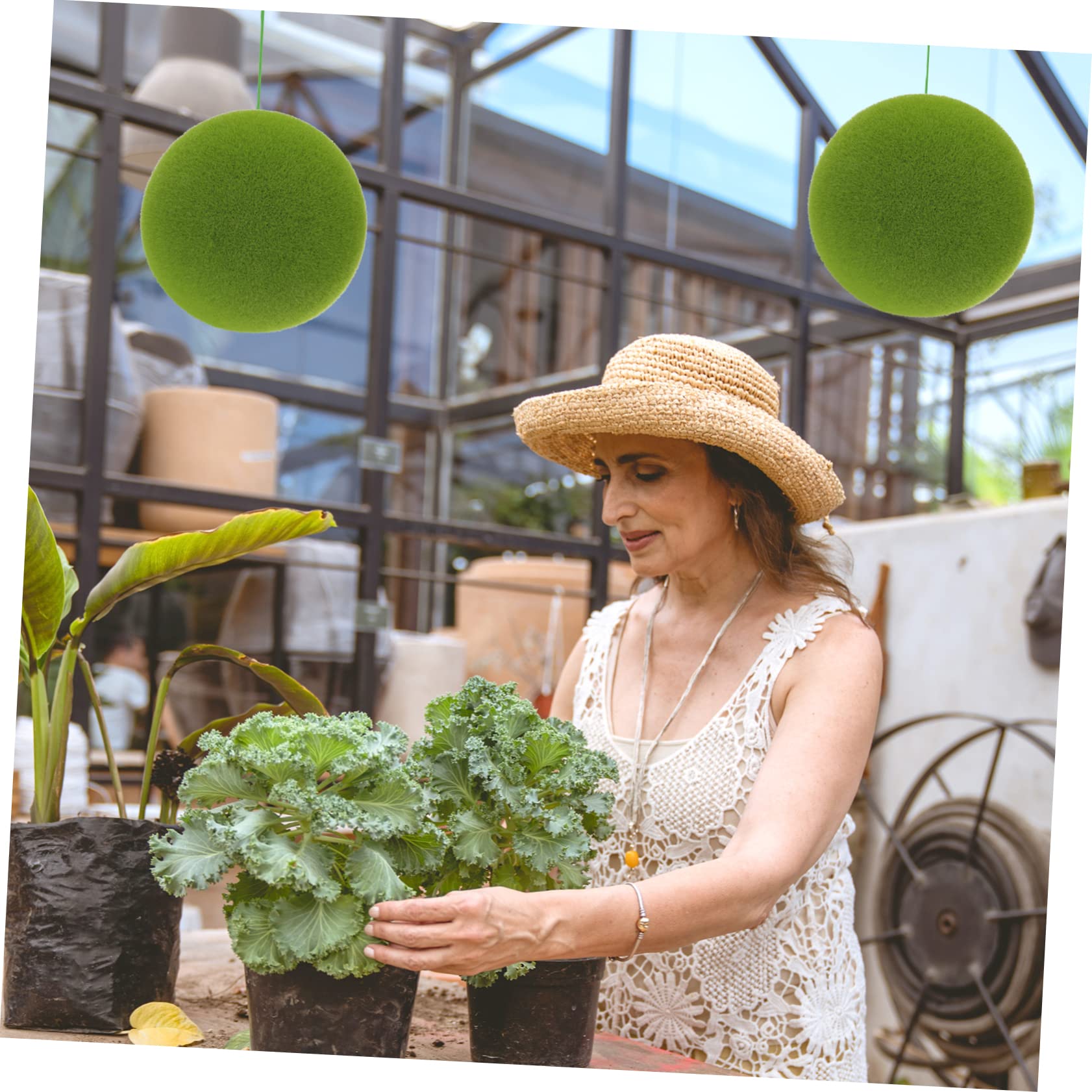 ABOOFAN 3St Simulierter Moosball Kunstmooskugeln als Vasenfüller Blumenmoos kunstpflanze kunstplflanze Ornament DIY blumenkunst versorgung Einkaufszentrum Layout Mooskugel Hochzeit