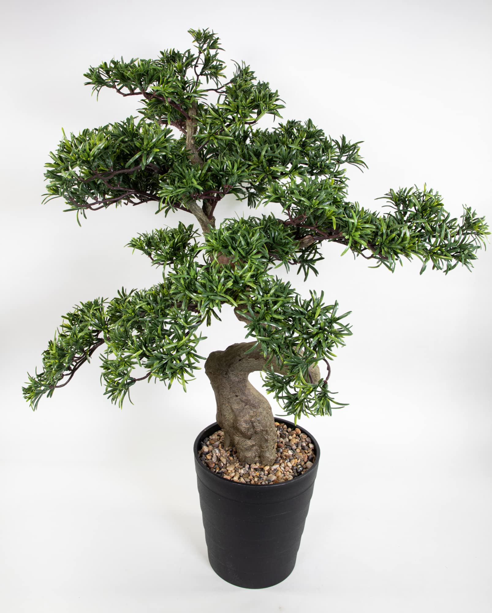 Amazon.de: Bonsai Steineibe Deluxe 92x65cm GA knstlicher Baum Kunstbaum  Dekobaum Kunstpflanzen Podocarpus Seidenblumen Ro