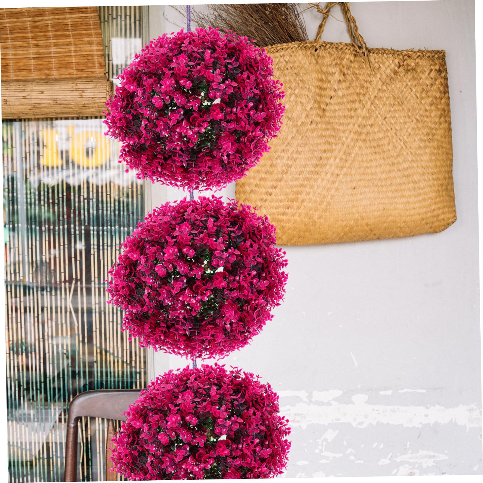 Bola Topiaria de Eucalipto Artificial Colgante para Decoración Interior y Exterior, Planta Decorativa Fácil de Colocar, Adecuado para Bodas y Jardines