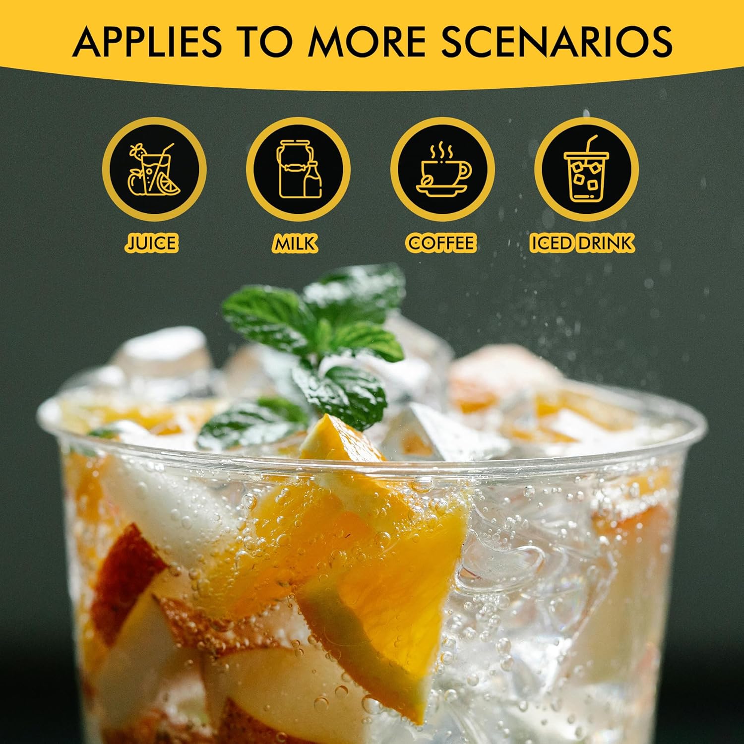 RACETOP 10 oz Clear Disposable Plastic Cups 200 Pack, Clear Plastic Cups Tumblers, Heavy-duty Party Glasses, Disposable Cups