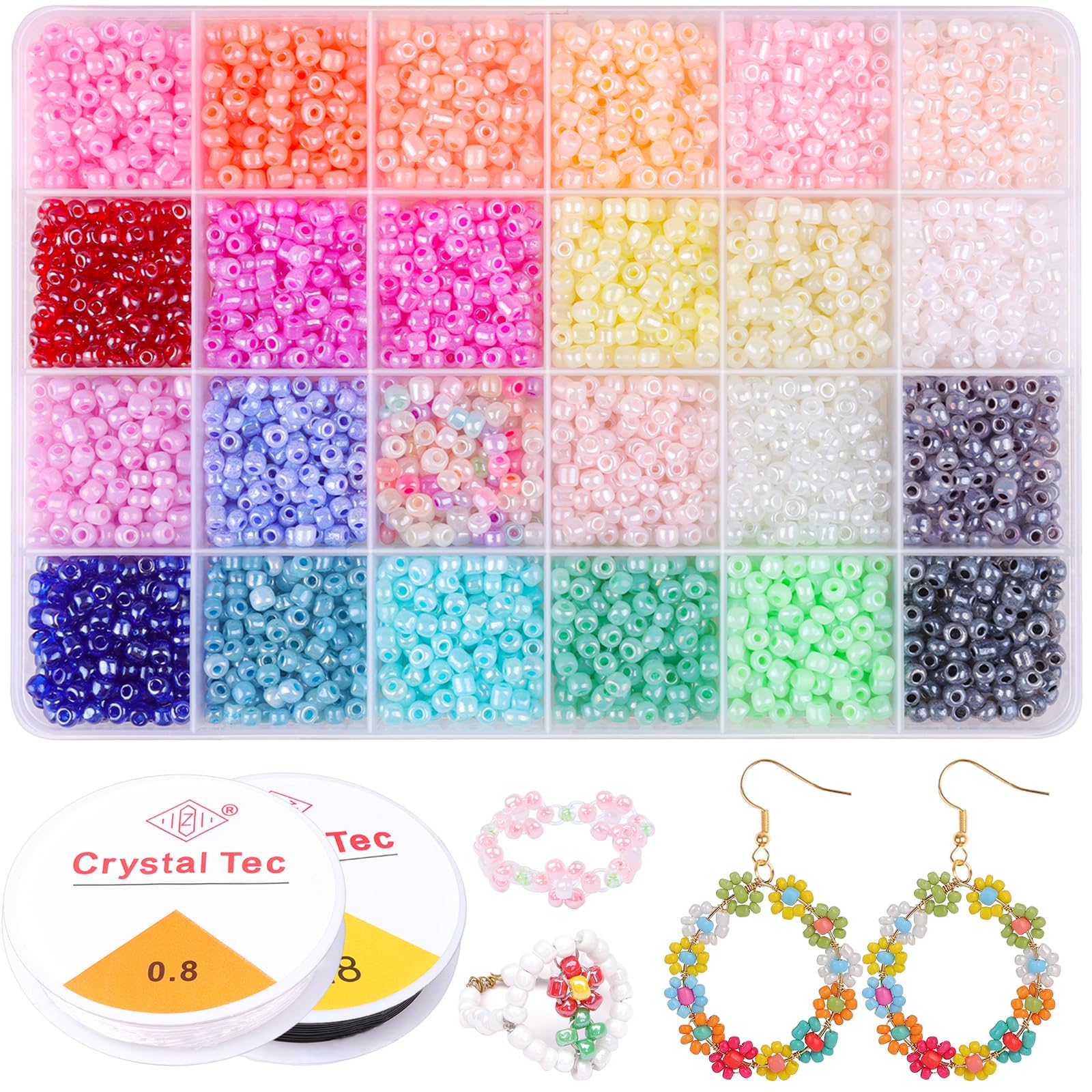 Prettme Pastel A 3600Pcs Glass Seed Beads For Jewellery Making Kit, 4Mm 6/0 Small Pastel Pony Beads For Friendship Bracelets Diy Necklace Earrings Crafting And Gifts