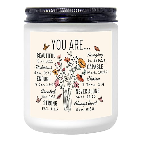 Christian Gifts for Women, Natural Soy Wax Lavender Scented Candle