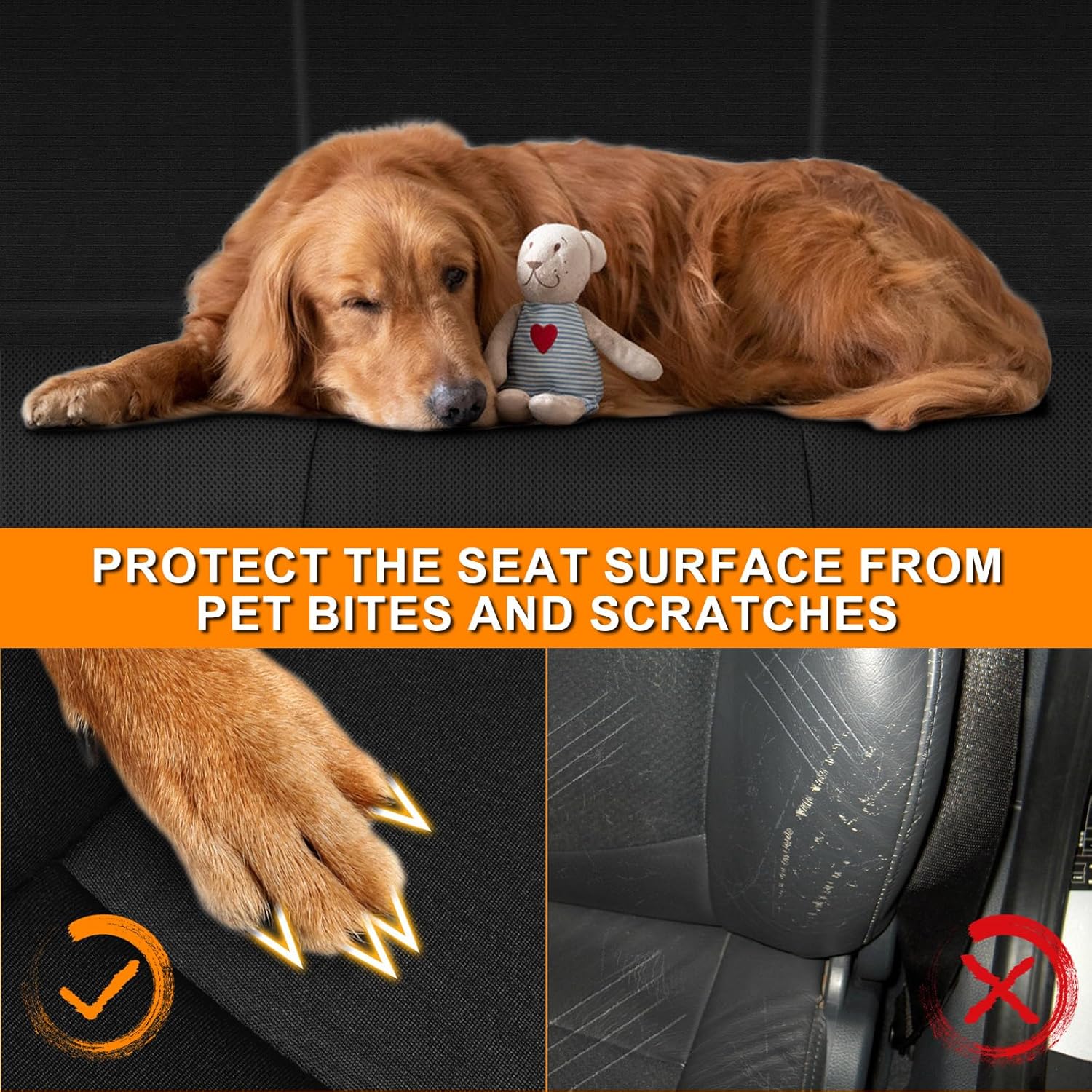 Seat Cover Compatible with 1996-2009 Chevy Express & GMC Savanna, Front Captain Chairs with Molded Headrests & Inside Armrest, Black and Charcoal
