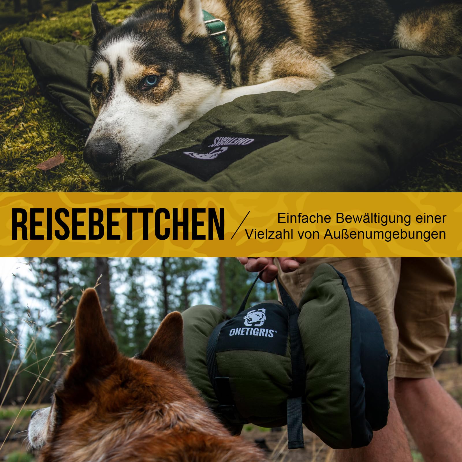 OneTigris coperta per cani lavabile in lavatrice, tappetino per cani comfort e morbidezza letto per cani per viaggio campeggio all'aperto, 110cm x 68cm