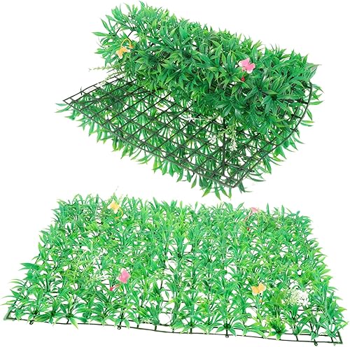 Garneck 2 piezas de plantas artificiales, tapicería de interior, plantas de interior, panel de privacidad, seto artificial, vegetación, pared,