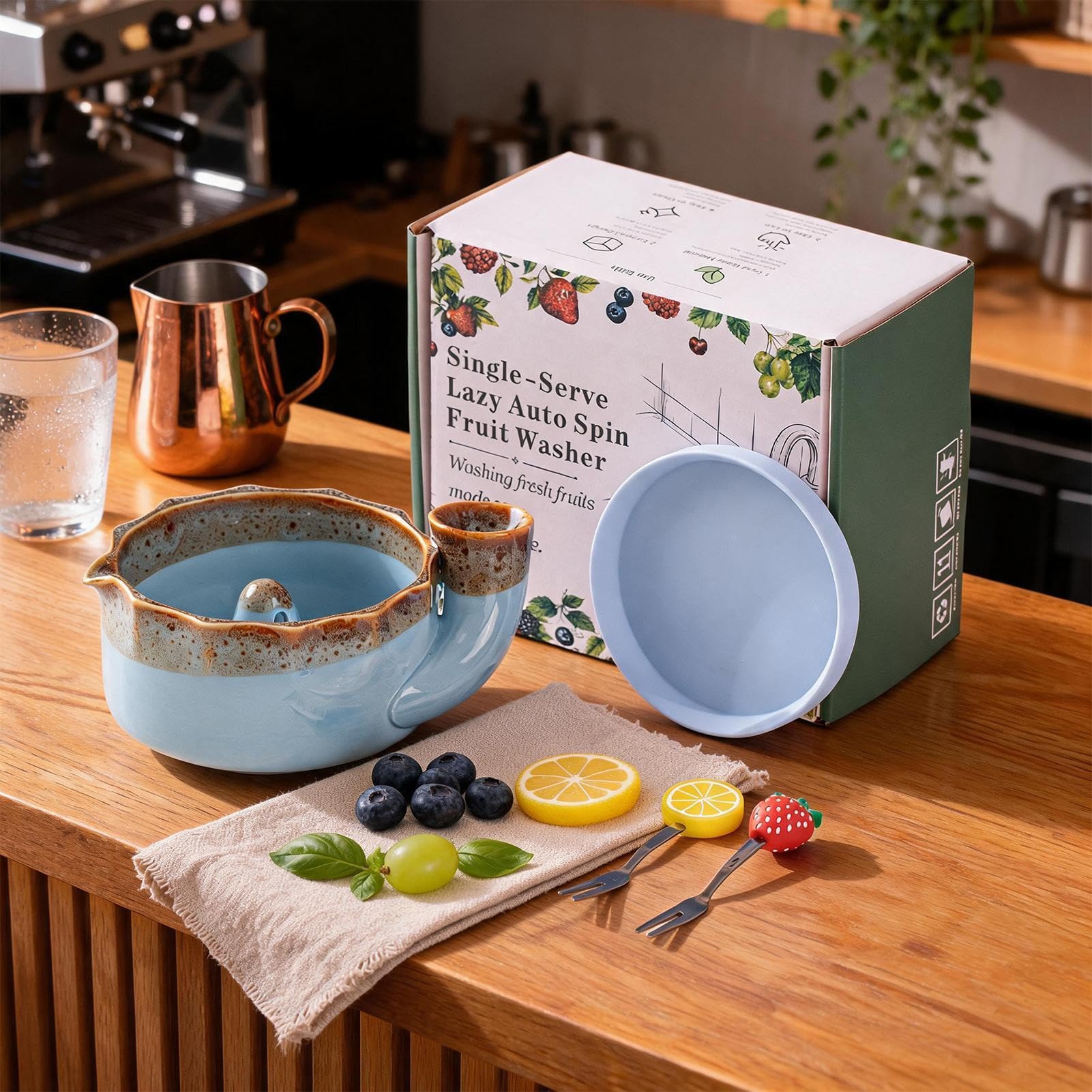 Swirling Berry Washing Bowl con Holes Berry Cleaning Bowl