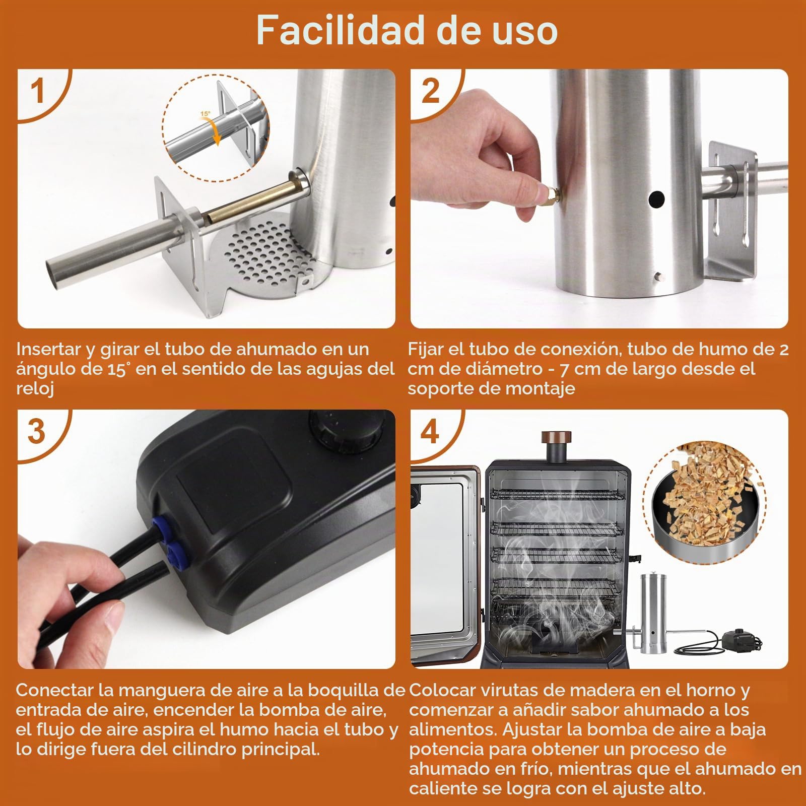Generador de Humo Acero Inoxidable, Smoke Generador Humo con Bomba | Ahumador en Frio Generador de Humo Frío Cocina Ahumador de Acero Inoxidable para Barbacoa Ahumar Pescado, Carne