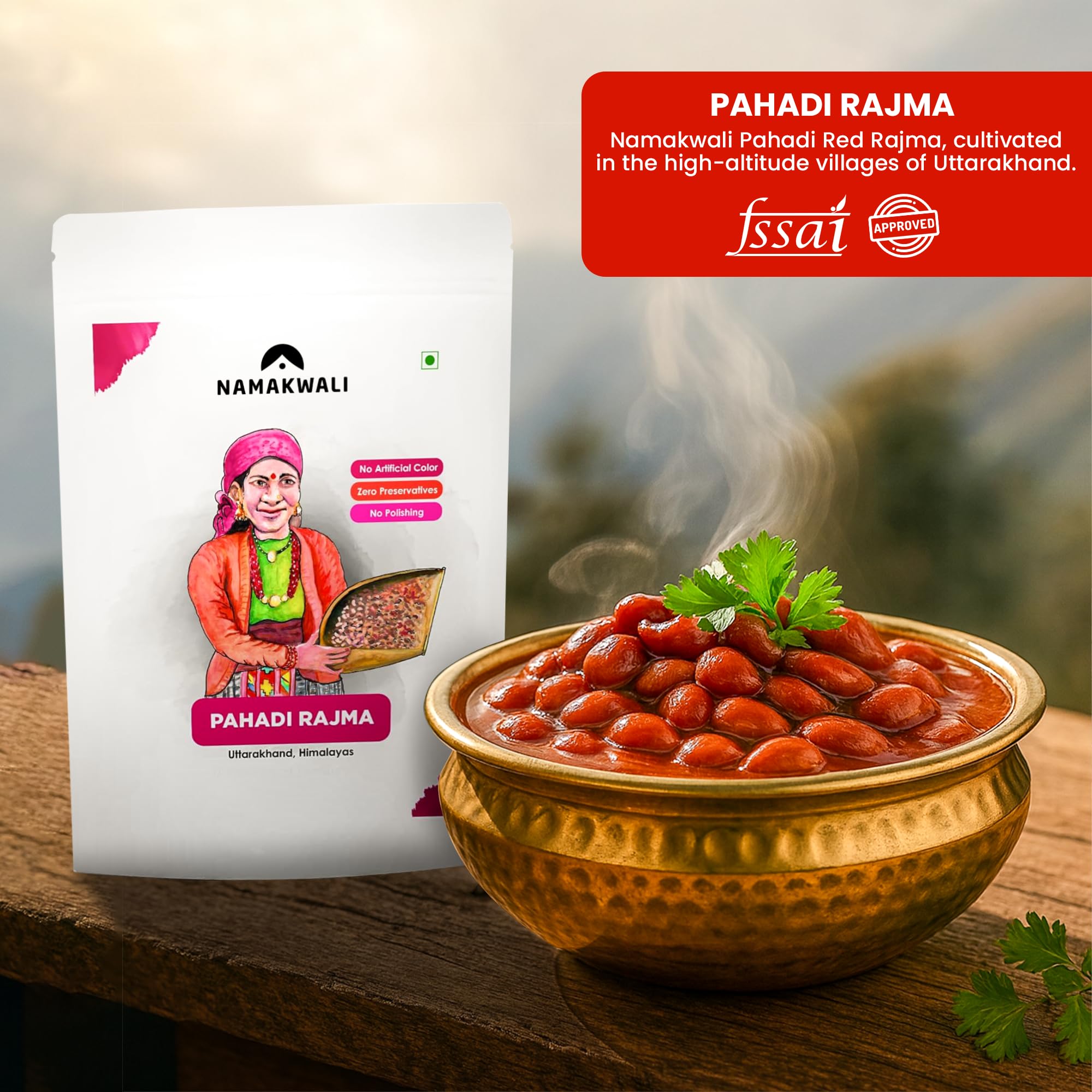 Namakwali Himalayan Munsiyari Rajma, White Kidney Beans from Uttarakhand, Unpolished, Quick Boiling and Creamy Texture, High Protein and Fibre, GI-Tagged, Natural and Chemical-Free, 400g | SharkTank India - Image 4 thumbnail