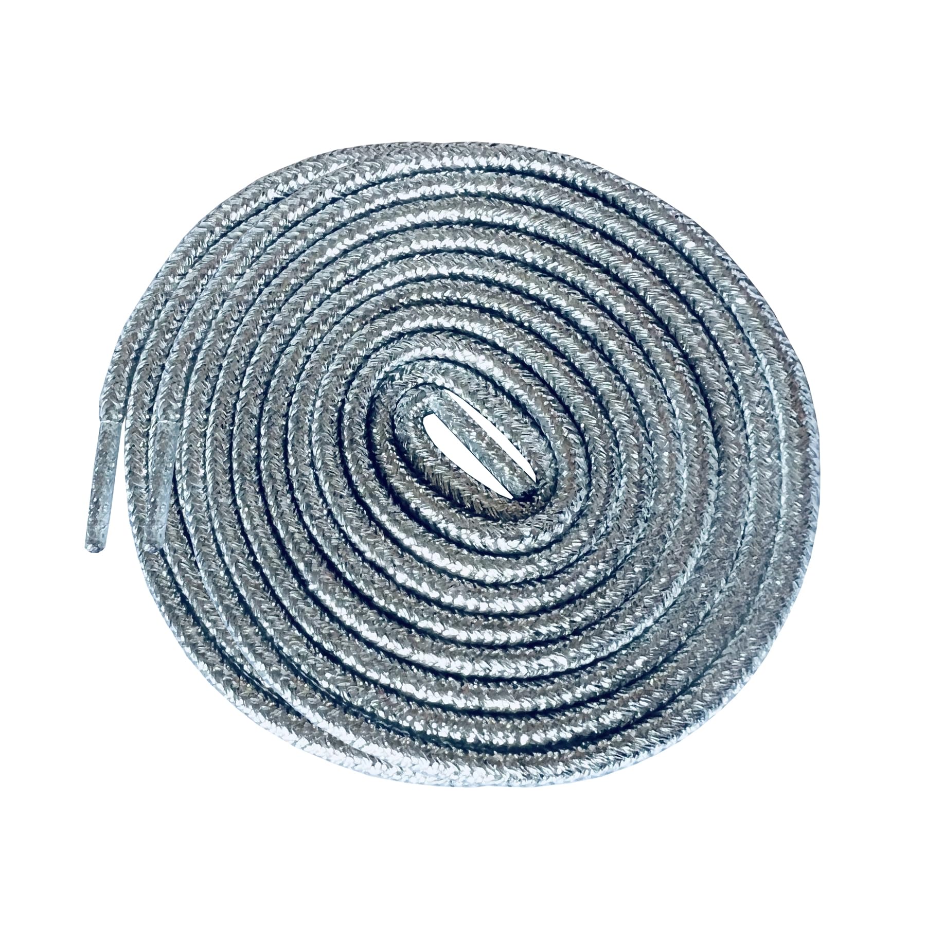 Veter 120 centimeter plat donkergrijs glitter. | schoenveters