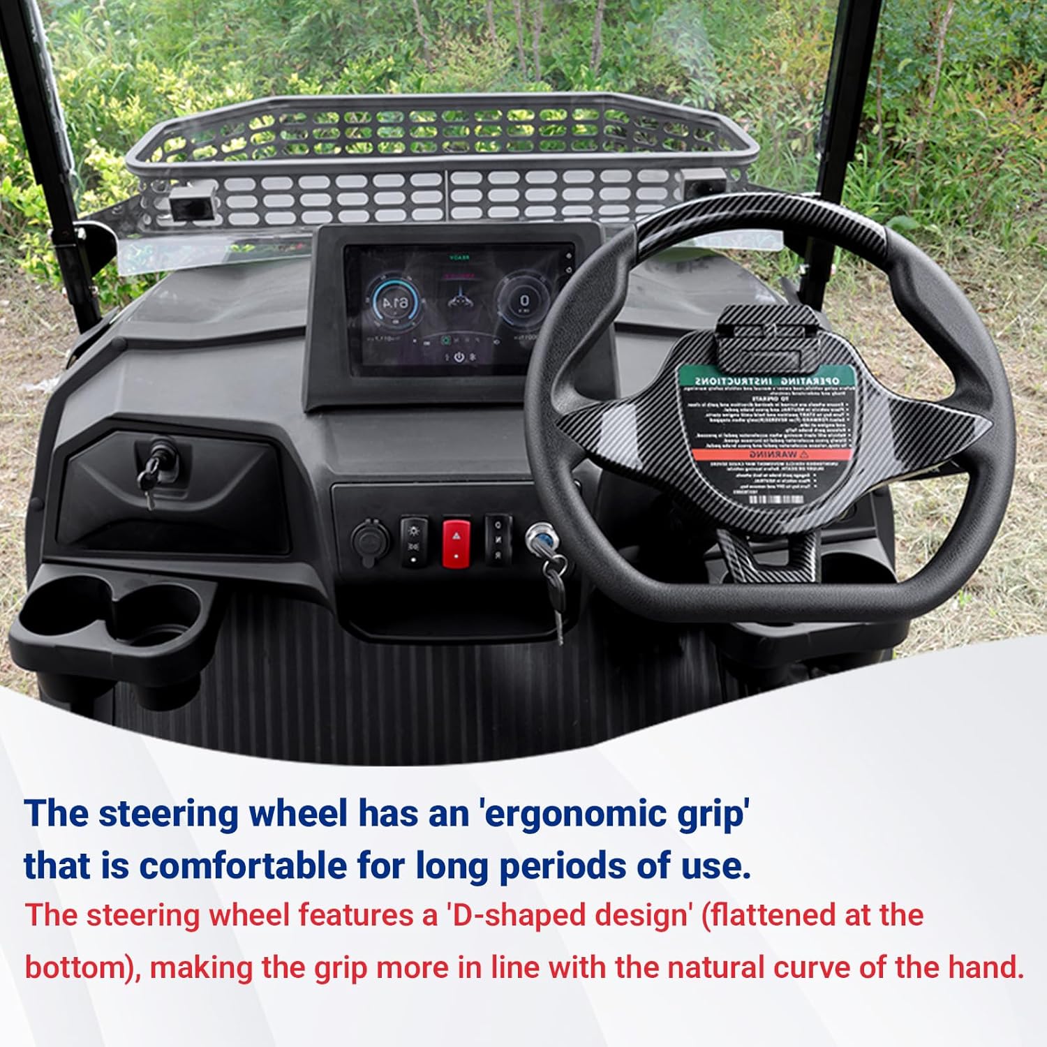 45-Mile Long Range 60V Electric Golf Cart - 4 Seater with 800 lbs Capacity, Heavy Duty for Recreational, Agricultural & Commercial Applications