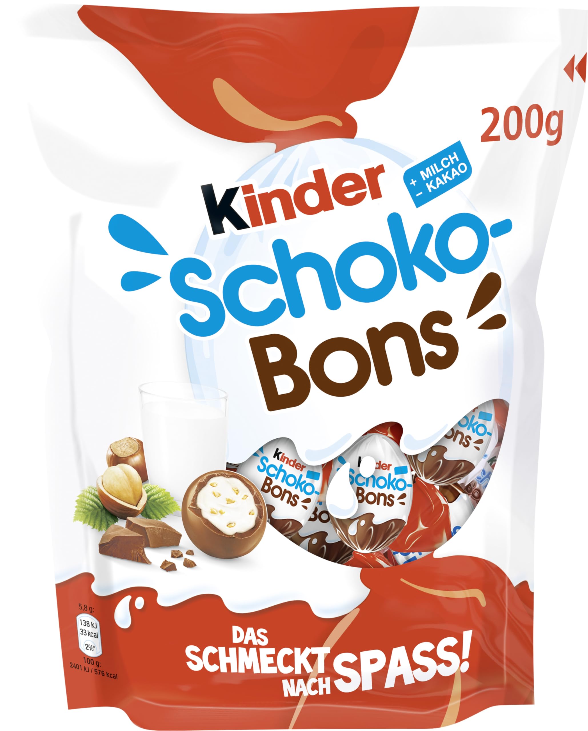 Kinder Schoko-Bons – Cremige kinder Schoko-Bons mit Milchcreme und zarter Vollmilchschokolade – 200 g