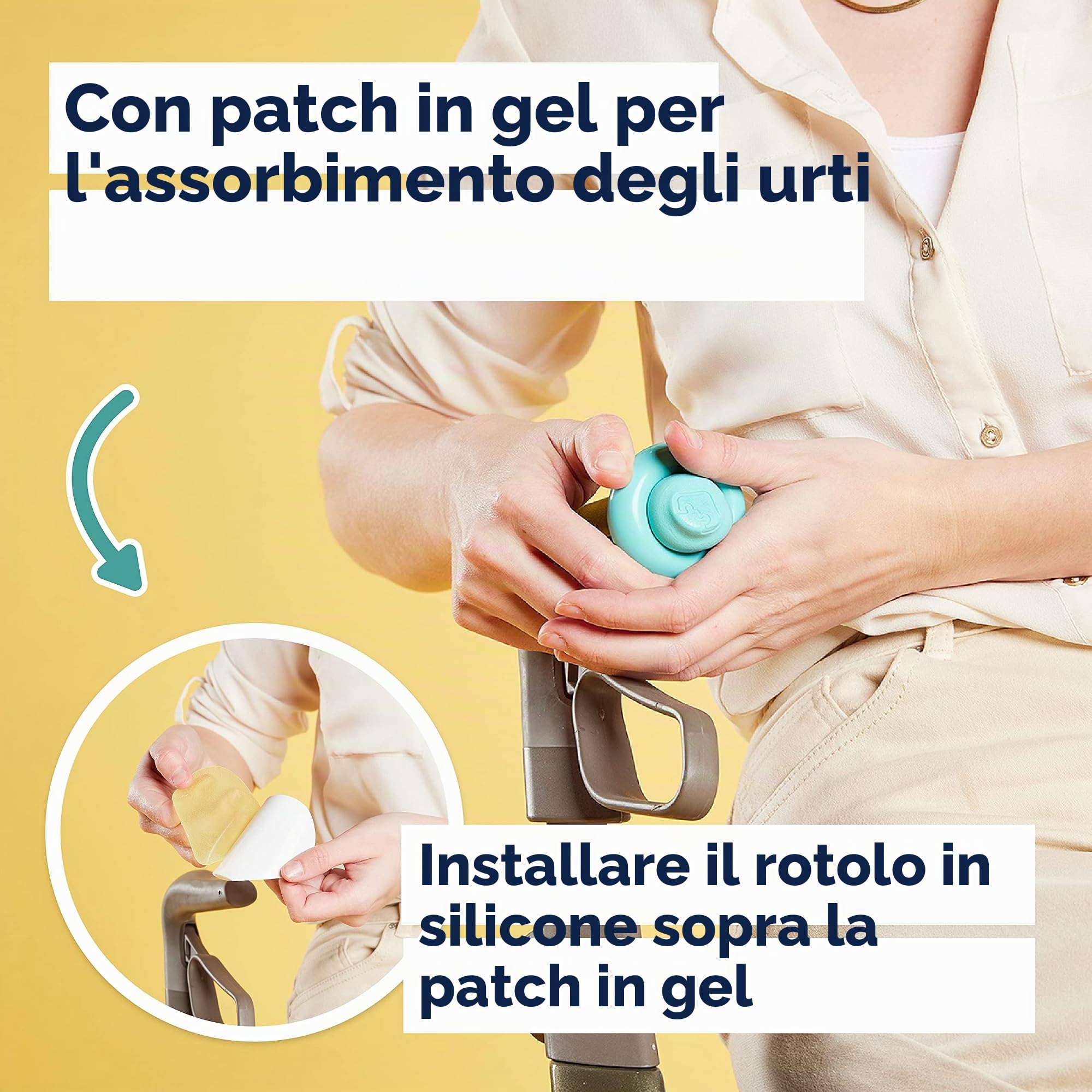 myRollerSleeve - Copertura per Manubrio Deambulatore Rollator con Ammortizzatori in Gel, Previeni il Dolore alle Mani e ai Polsi, con Morbido Cuscino in Gel, Adatta per Rollator e Sedia a Rotelle