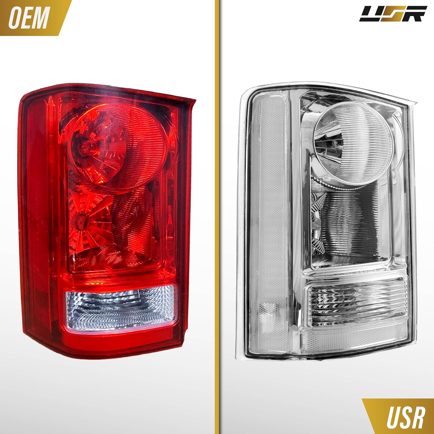 USR UNIQUE STYLE RACING 09-15 Pilot SUV Tail Light - Rear Lamps Pair (Left + Right) Compatible with 2009-2015 Honda Pilot Sport Utility Vehicle All Models LX EX SE Touring (CLEAR LENS w/COLOR BULBS)