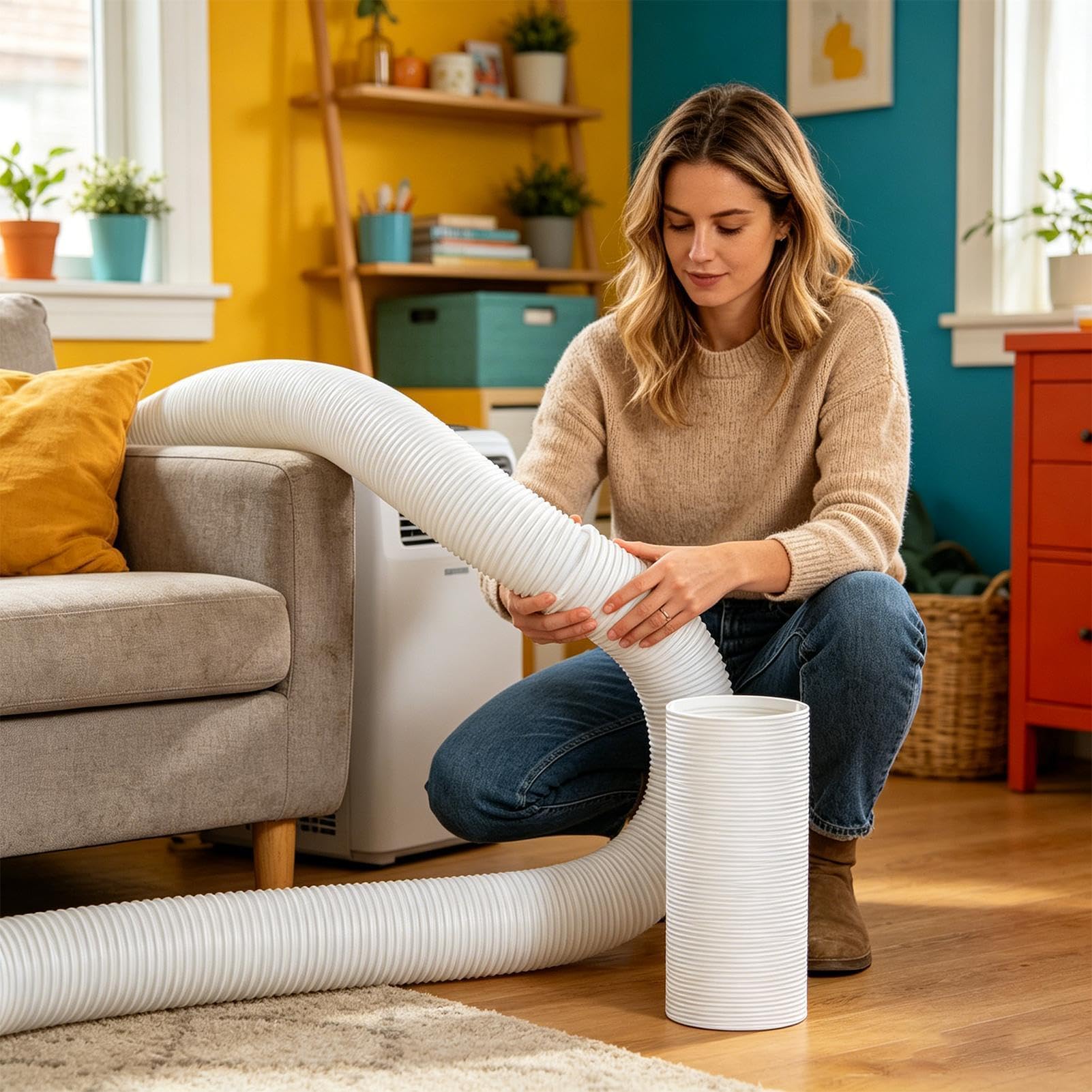 Manguera De Escape Para Aire Acondicionado Portátil Flexible Y Telescópica | Manguera de ventilación para aire acondicionado móvil Para Hogar Dormitorio Apartamento Habitación Al