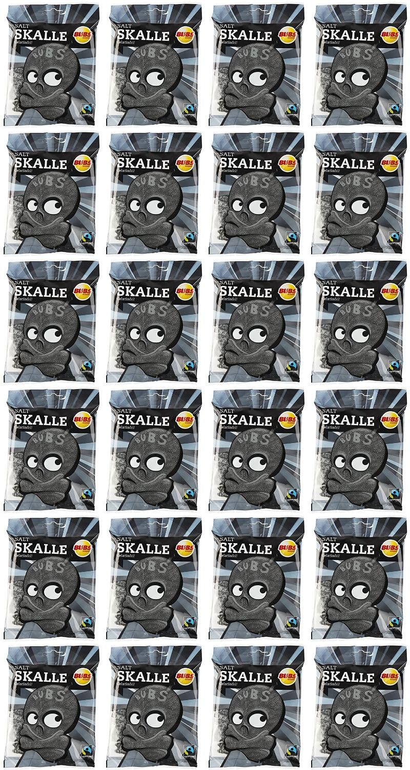 Bubs Skull Salty Lakritze 24 Pack of 90g