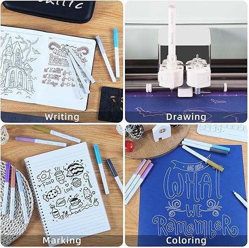 Miniatura 5 de REALIKE Bolígrafos metálicos para Cricut Maker 3MakerExplore 3Air 2Air, juego de 12 bolígrafos de dibujo para colorear compatibles con Cricut