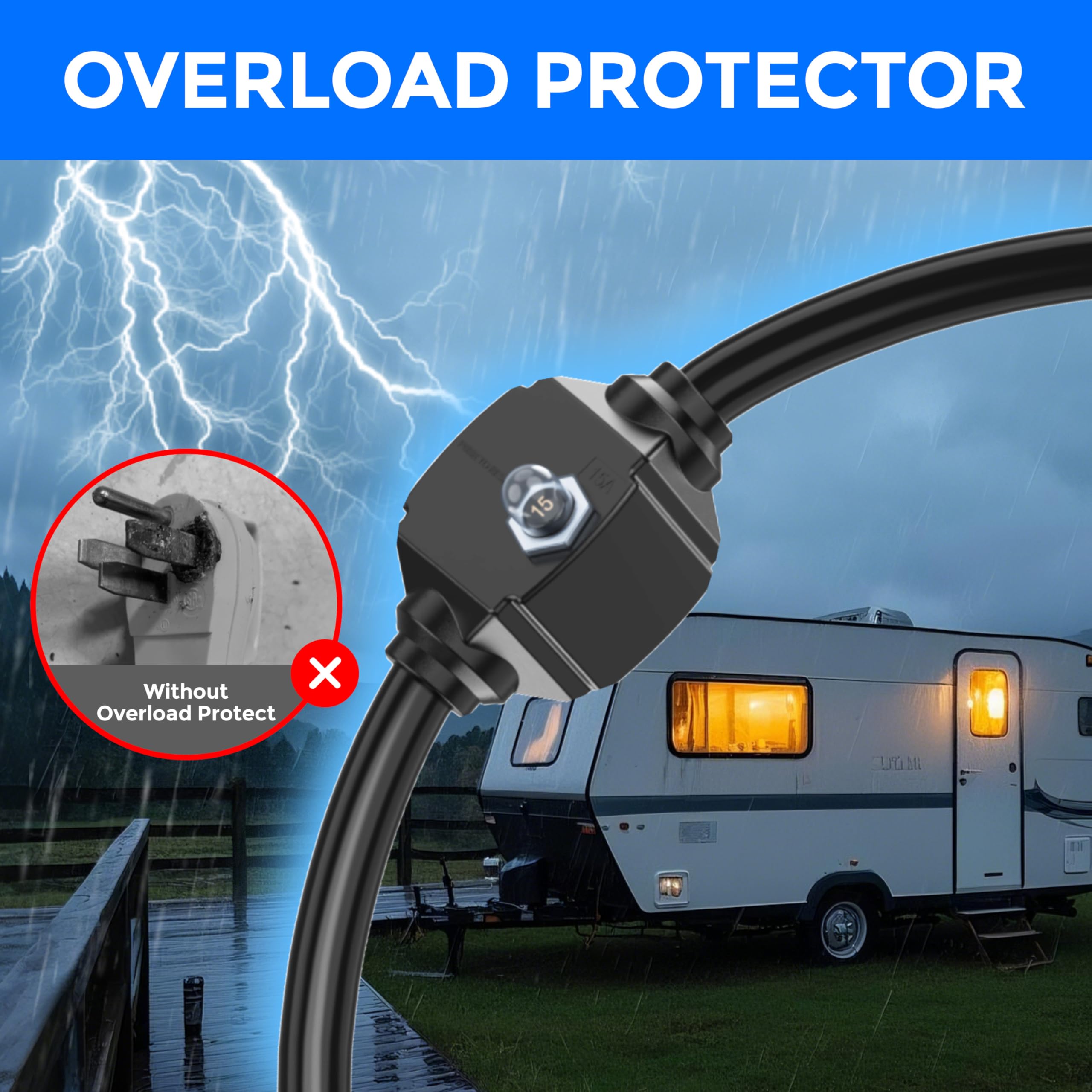 Snapklik.com : CircleCord Overload Protector 50 Amp To 15 Amp 110 Volt ...