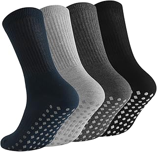Non Slip Grip Socks for Men Women Crew Grippy Socks for Hospital Pilates Yoga,Gifts