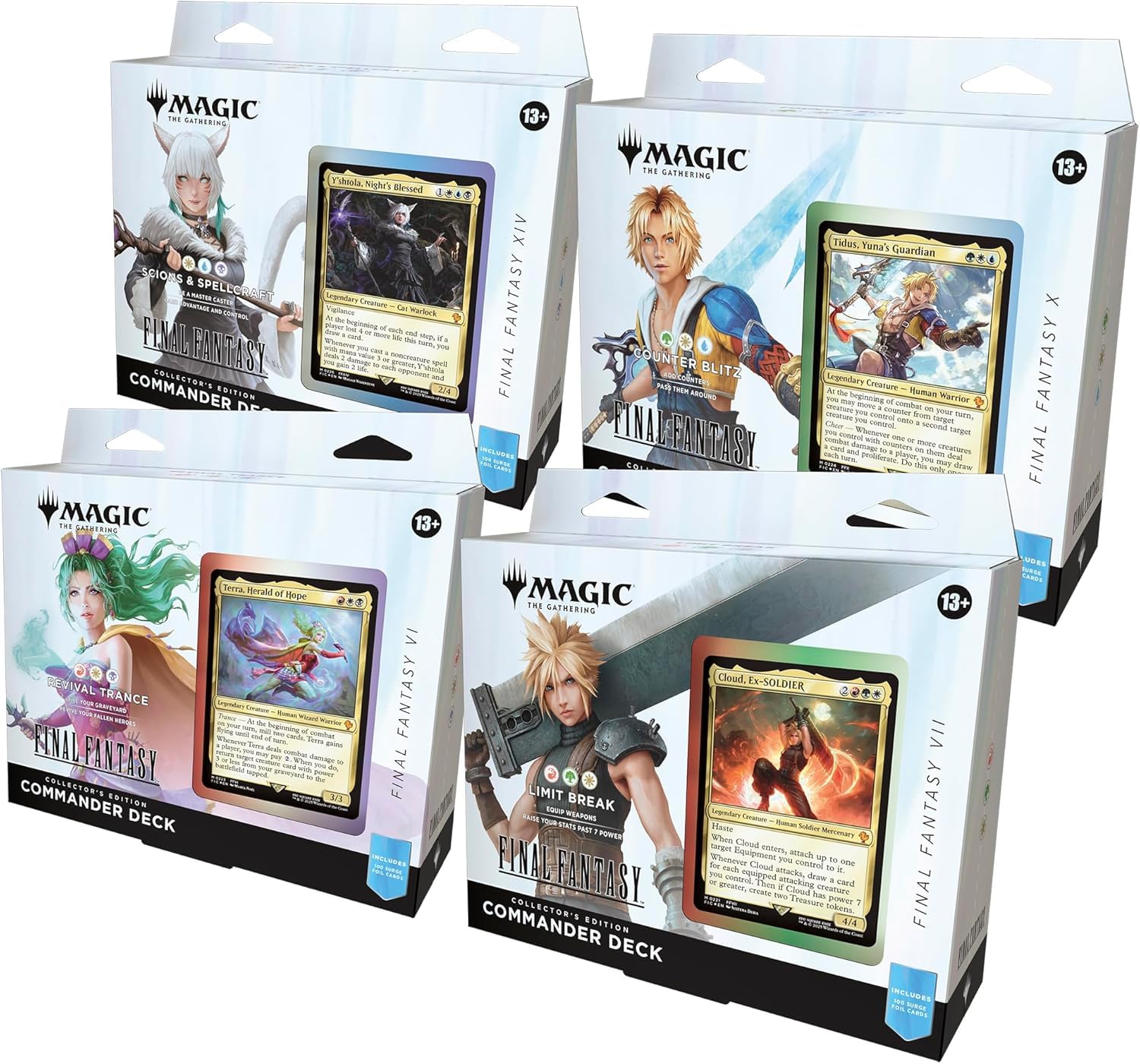 Magic: The Gathering - Final Fantasy Collector’s Edition Commander Deck Bundle - Includes All 4 Surge Foil Decks, exact product listing photograph