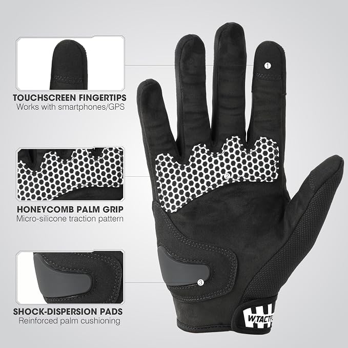 Guantes de moto ligeros WTACTFUL para hombre blancos talla L miniatura 3
