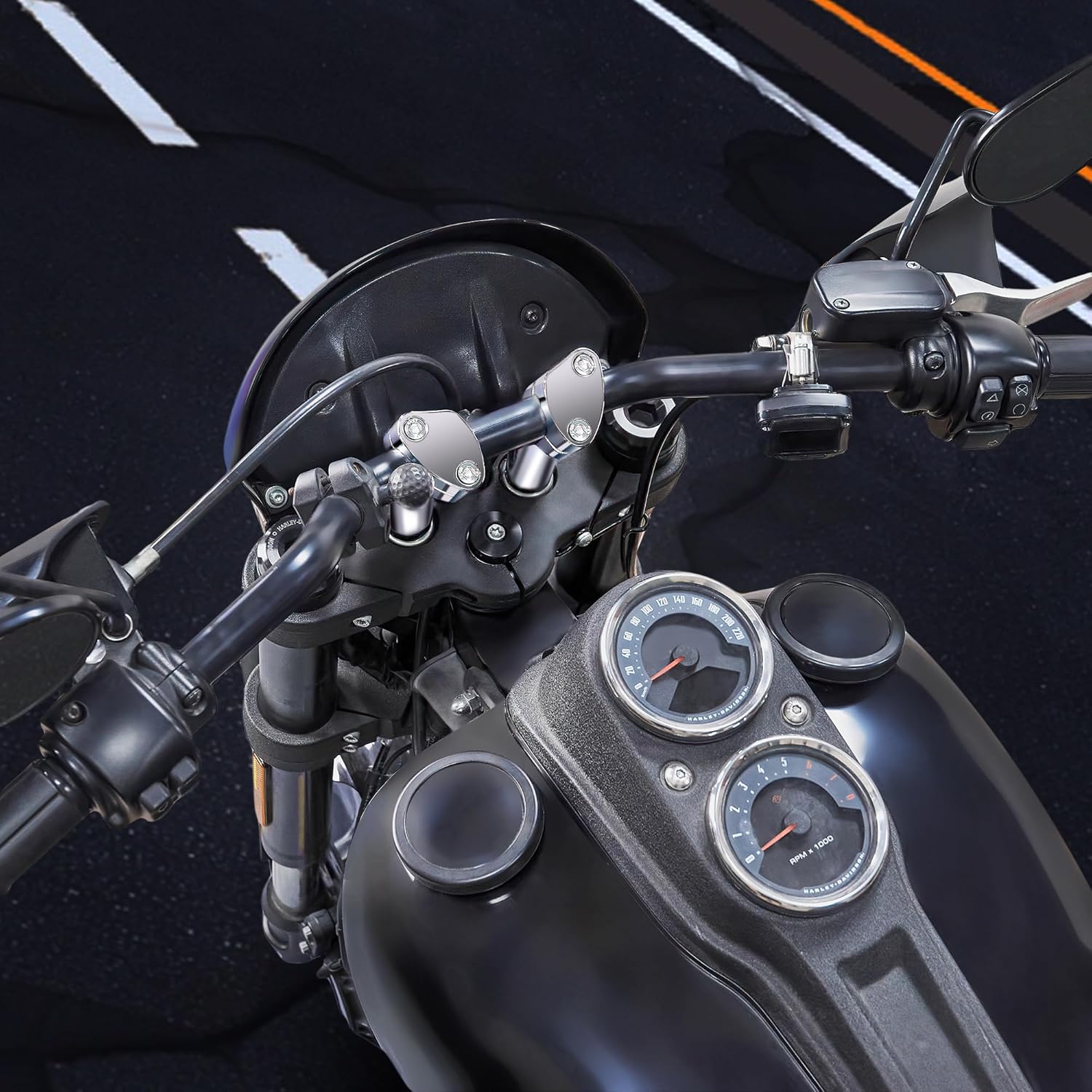 Motorcycle Handlebar Riser for Harley, One-Piece 4 inch Pullback Handlebar Risers Universal for 1 inch Handlebar Dyna Sportster 883 Softail Shadow 750 Vulcan 900 V-Star Bouledvard (Chrome)