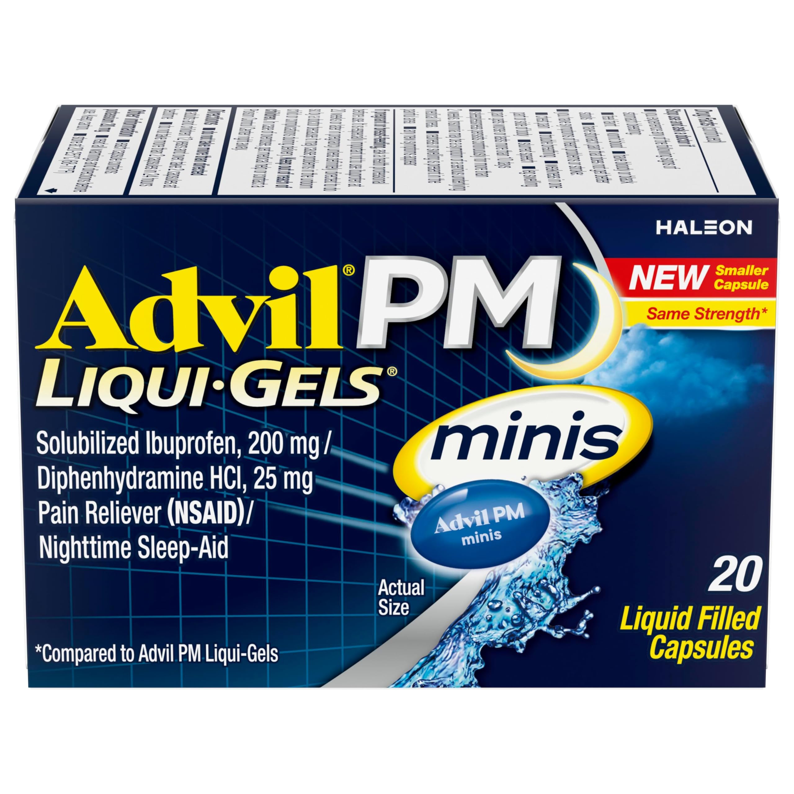 Amazon.com: Advil PM Liqui-Gels Minis, 20 Liquid Filled Capsules