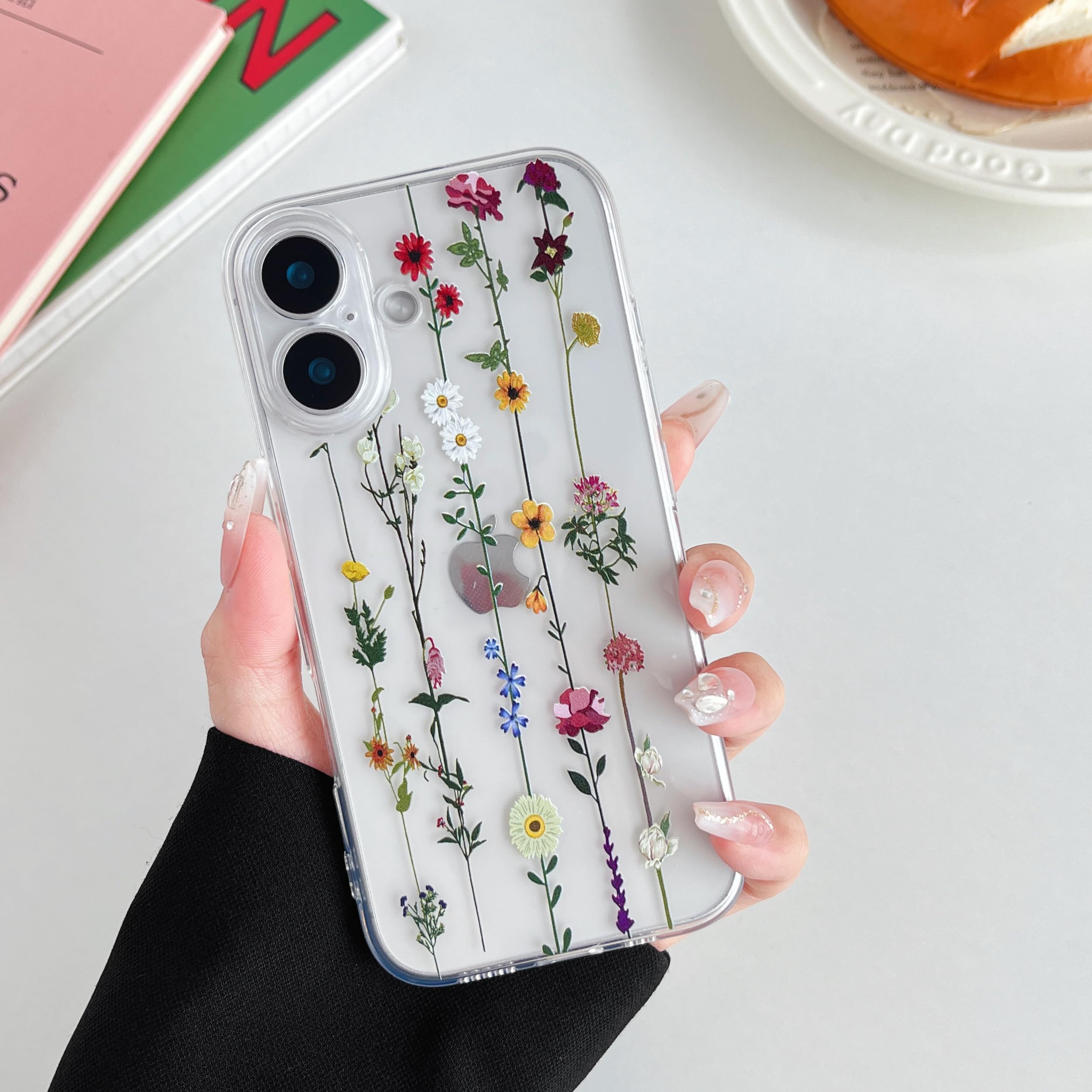 Amazon.co.jp: ZTOFERA iPhone 16 用花柄 クリアケース いphone16
