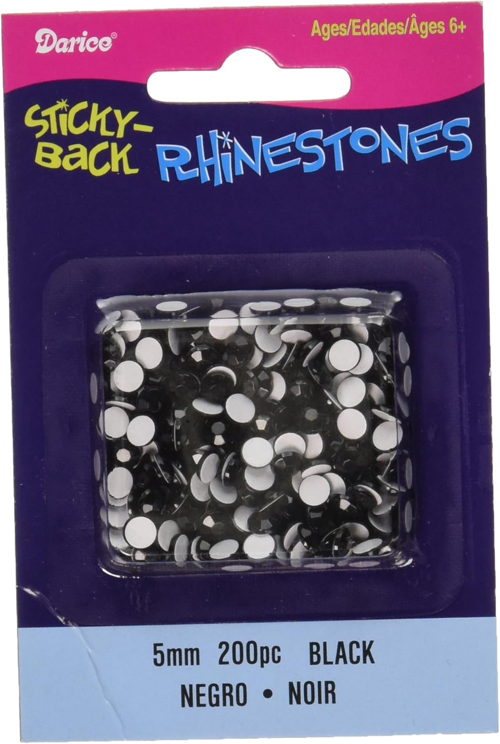 Darice StickyBack Rhinestones 5mm 200/PkgBlack