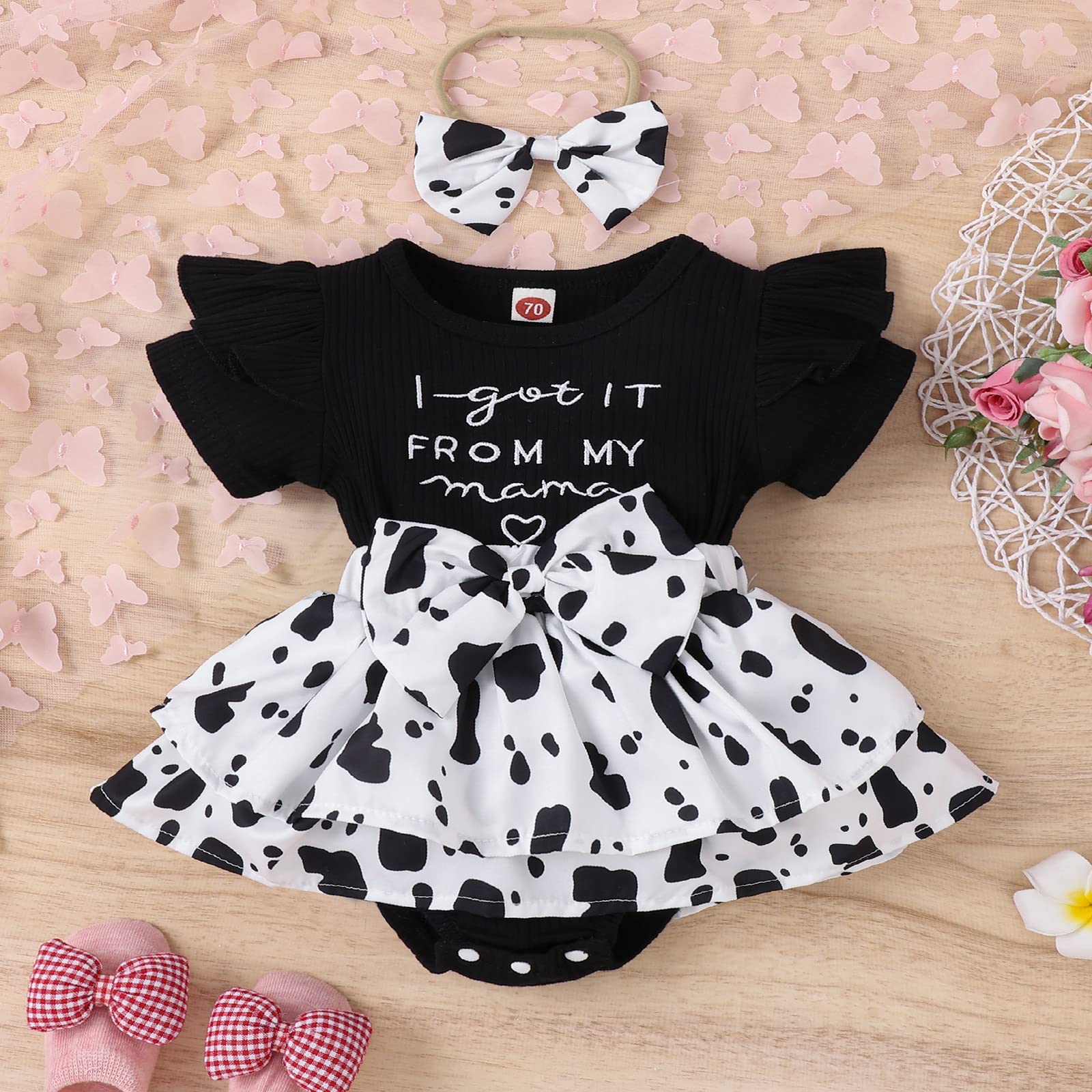 LIOMENGZI Infant Baby Girl Summer Romper Dress Outfits Shorts Clothes Set Floral Shorts Jumpsuits Clothes Shorts Outfits (Black, 0-3 Months)