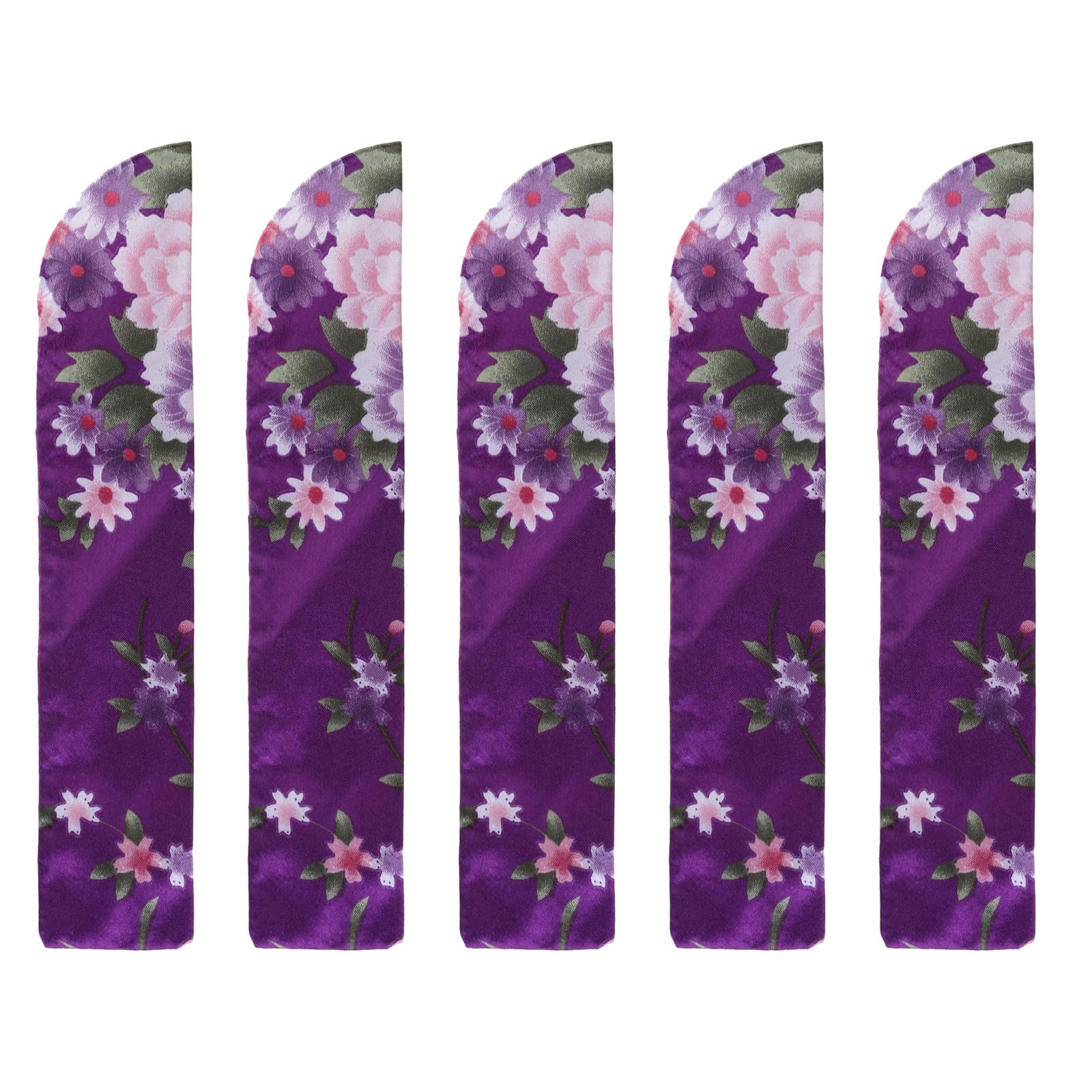 Hredyqw 5Pcs Handhelds Folding Fan Storage Bag Vintage Flower Print Folding Fan Protective Case Chinese Hand Silk Pouch Bag