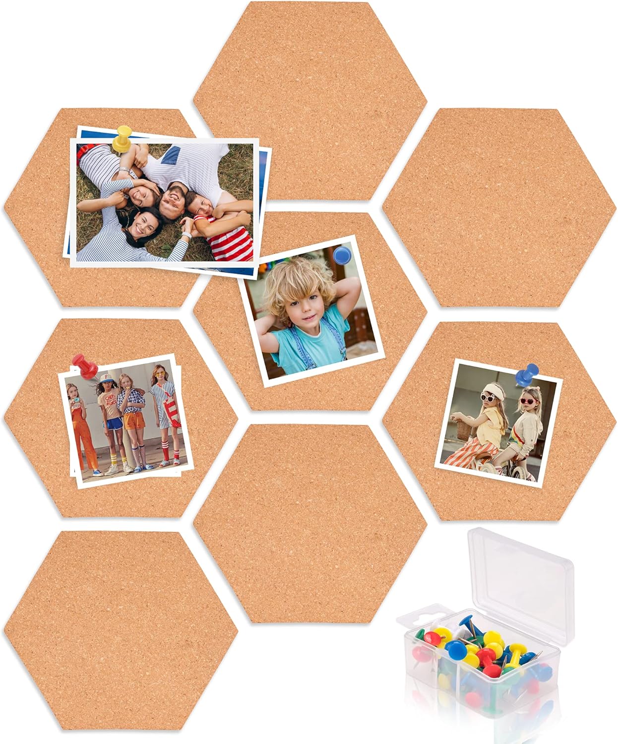 Cork Board Pin Board 8 Packs DIY Notice Board for Home Self Adhesive