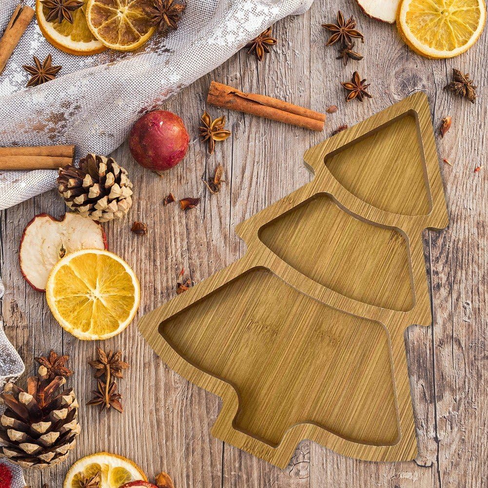 Bandeja De Madera para Aperitivos con Forma De Árbol De Navidad, Bandeja para Servir Sushi, Tabla De Charcutería De Queso, Plato De Sashimi, Aperitivos, Postre, Plato De Dulces