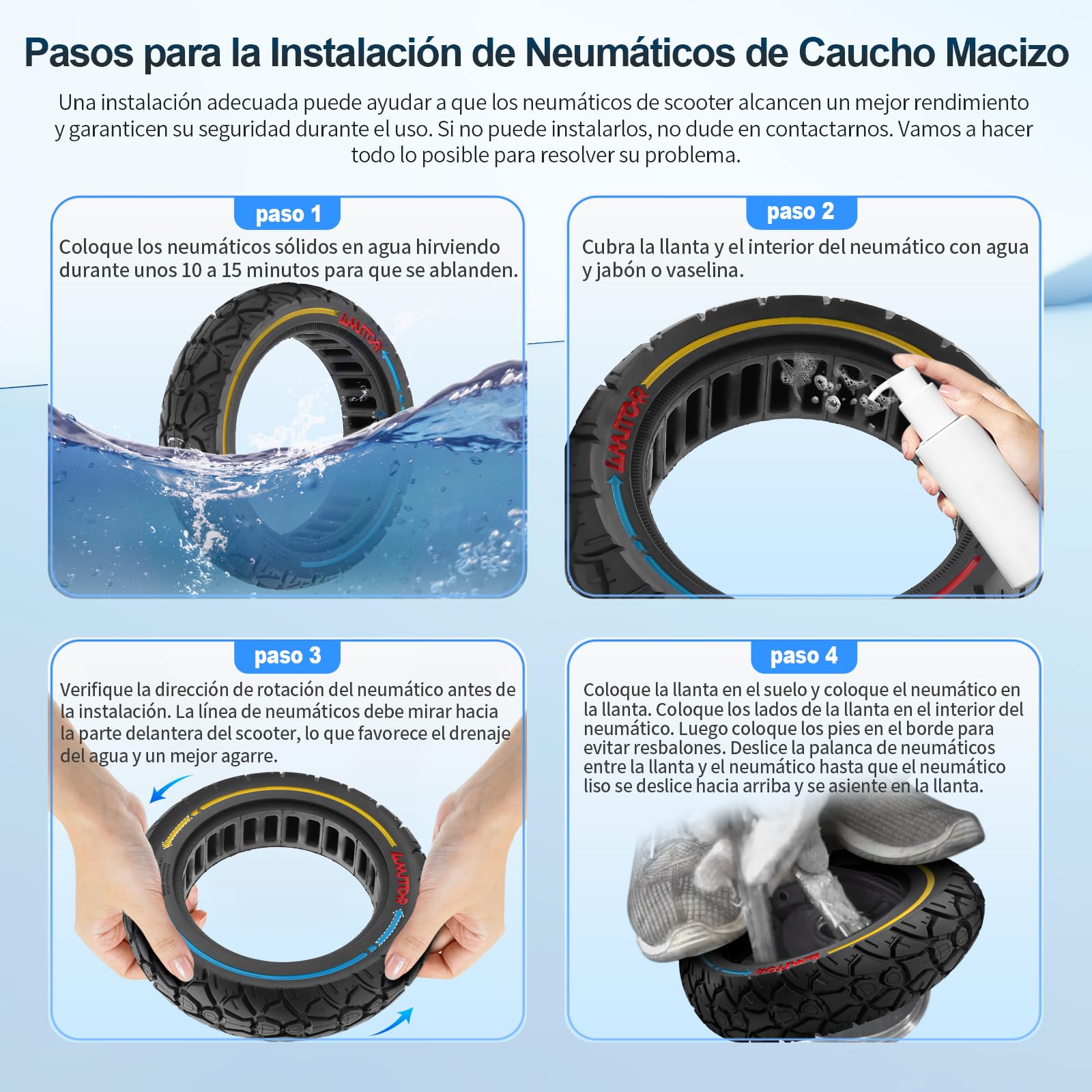 60/70-7 - Neumáticos sólidos de goma de 10 pulgadas, neumáticos de repuesto para Xiaomi 4/4 Pro(gen1)/4 Pro Max/4 Lite (gen2) Scooter eléctrico neumático completo antideslizante a prueba de